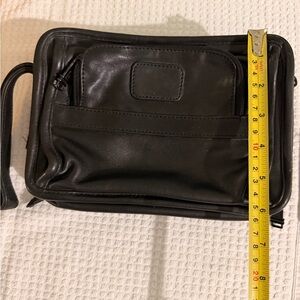 Men's Black Leather Tumi Organizer Bag